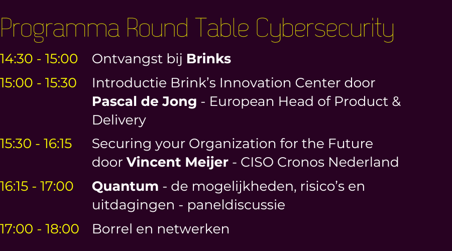 Programma Round Table Cybersecurity